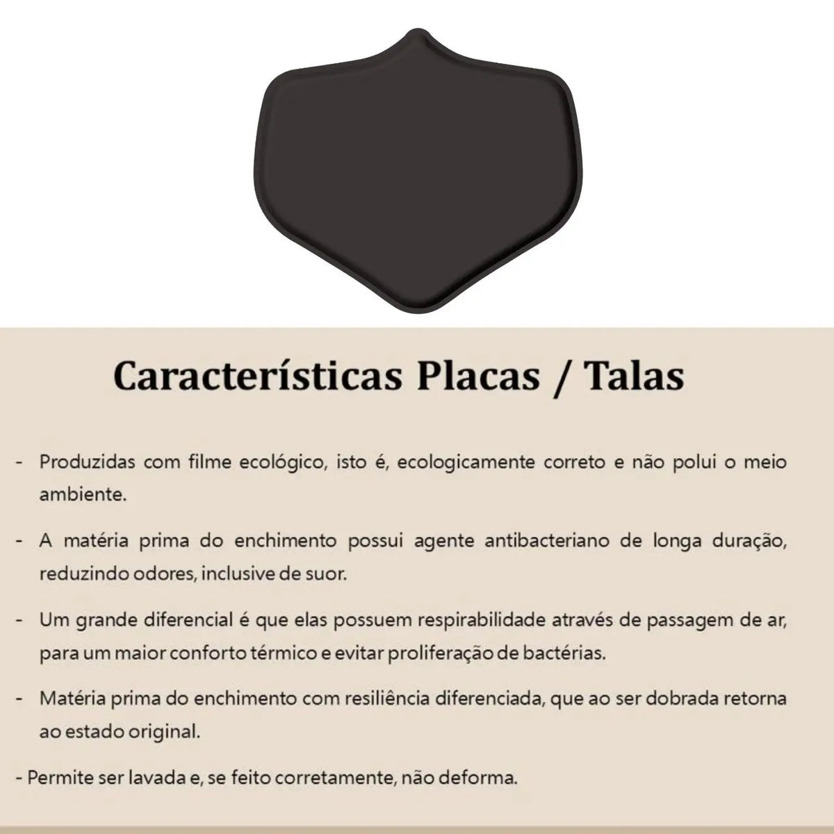 Placa/tala Pós Cirurgica Frontal Flexivel Preta