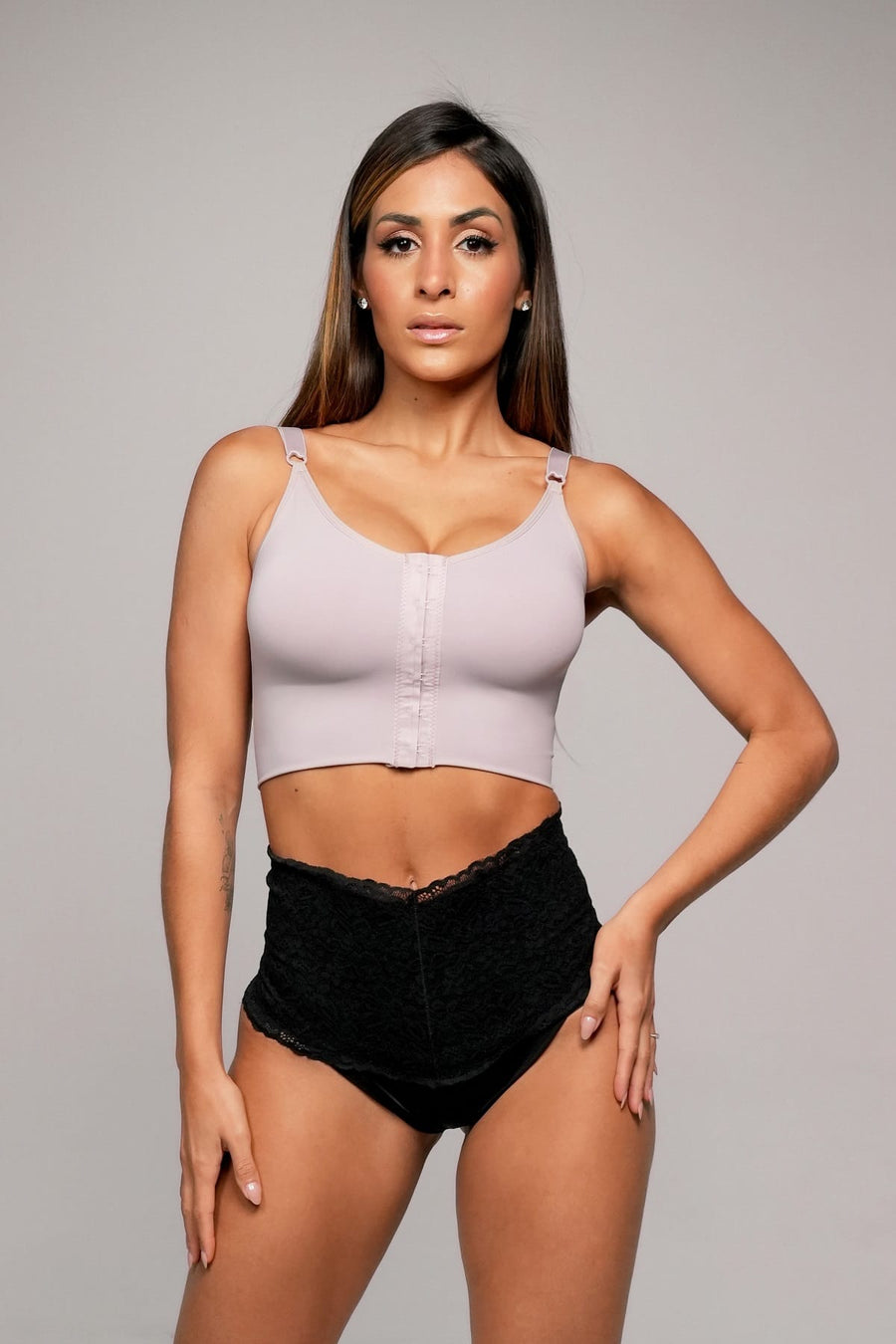 SUTIÃ LONGO DUPLO C/ ALÇA E FECHO FRONTAL (6 FECHOS) Indicação: prótese de silicone e mamoplastia